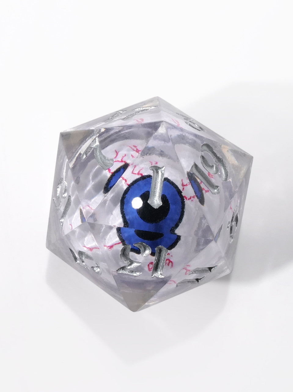 Gazing Eye: Blue Iris Single D20 With Silver Ink